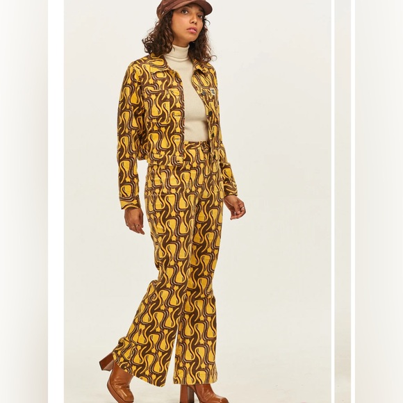 NWT Lucy and Yak - yellow and brown cords size 30 - Picture 1 of 10